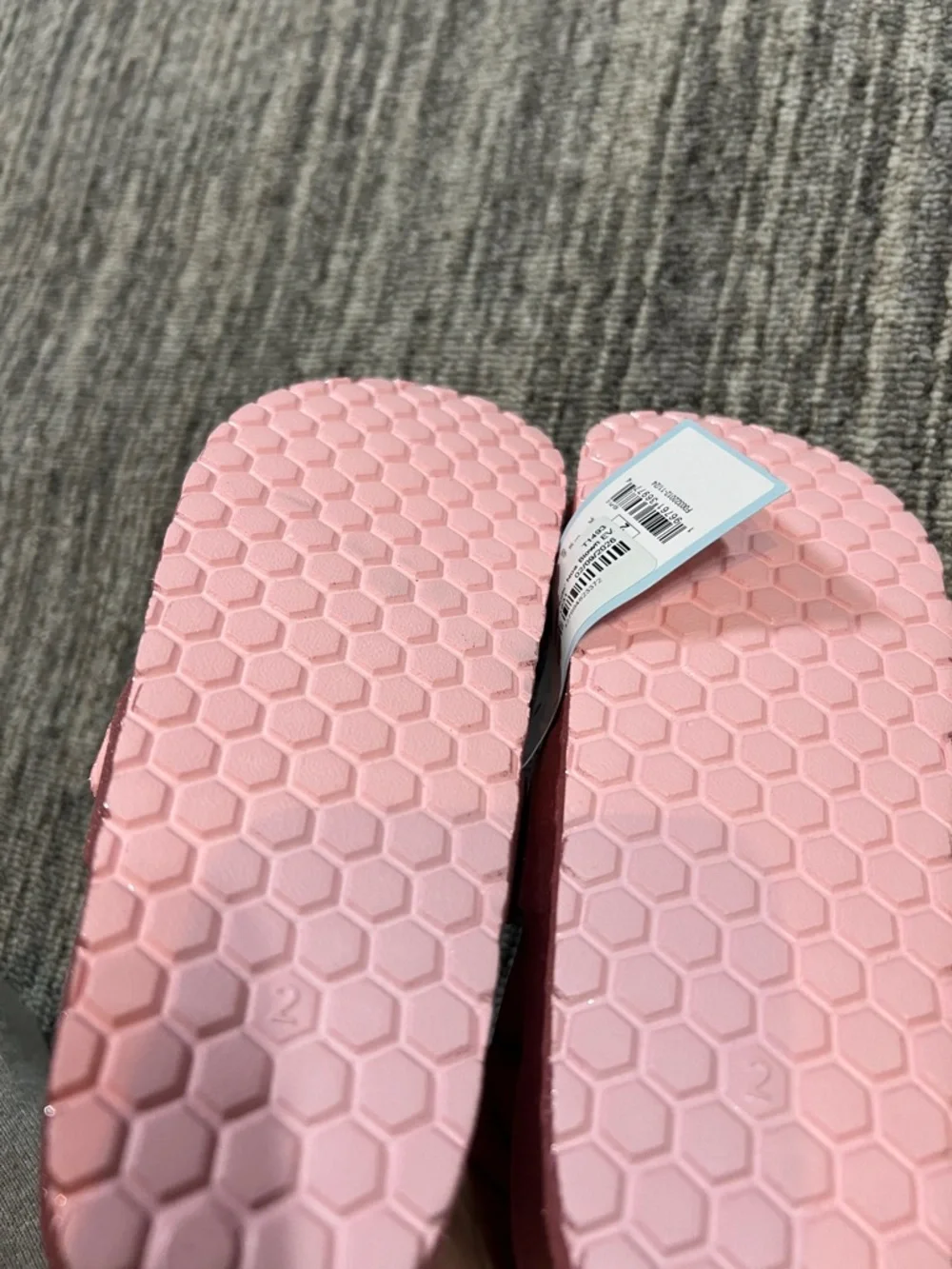 Cat & Jack Girls' Pink Glitter Double-Buckle Slide Sandals Size 2